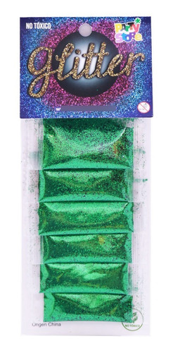 Imagen 1 de 5 de Glitter Gibre Givre Purpurina X6 Verde Esmeralda