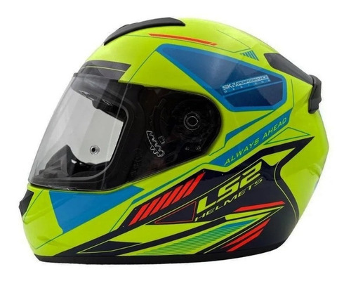 Casco Integral Ls2 Ff352 Rookie Betha Yellow Navy Blue