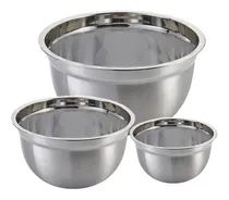 Comprar X3 Bowls Ensaladeras Acero Inoxidable Repostería Color Plateado