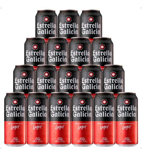 Cerveza Estrella Galicia Lager Lata 473ml X18 Unidades