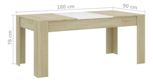 Mesa De Comedor Blanco Y Roble Sonoma 70.9x35.4 X30