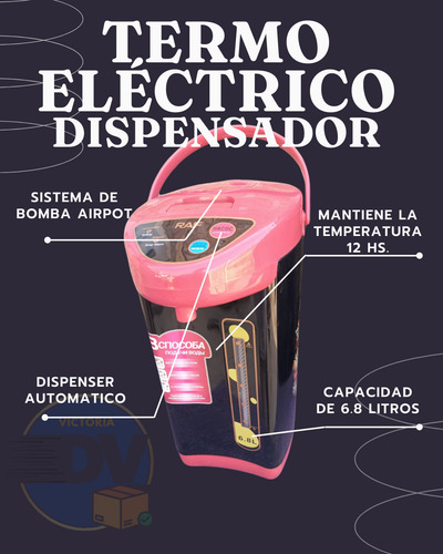 Termo Pava Eléctrica Con Bomba Airpot Negro