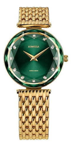 Reloj Suizo Jowissa Verde Pulsera Dorada J5.760.m 