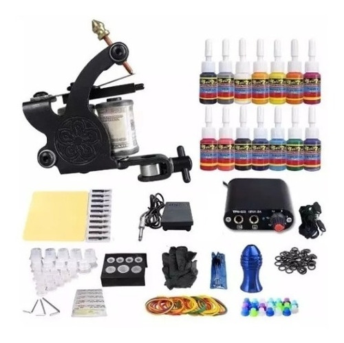 Kit De Tatuaje Tk102 Maquina Fuente  Tintas Tattoo