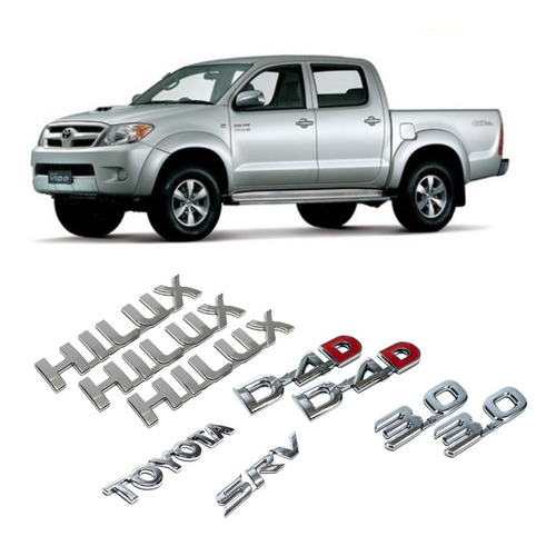 Kit X9 Emblemas Para Toyota Hilux Linea Vieja 04-15