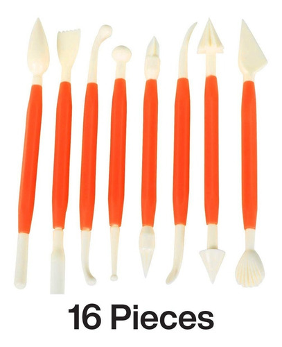 Imagen 2 de 7 de Set 8 Estecas Doble Punta Reposteria Porcelana Fria