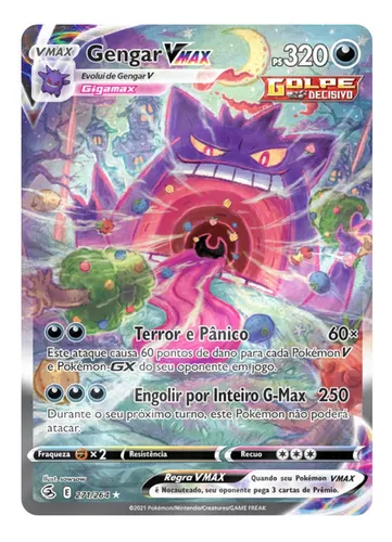 Carta Pokémon Gengar Vmax Full Art Alternativa Golpe Fusão - Escorrega o  Preço