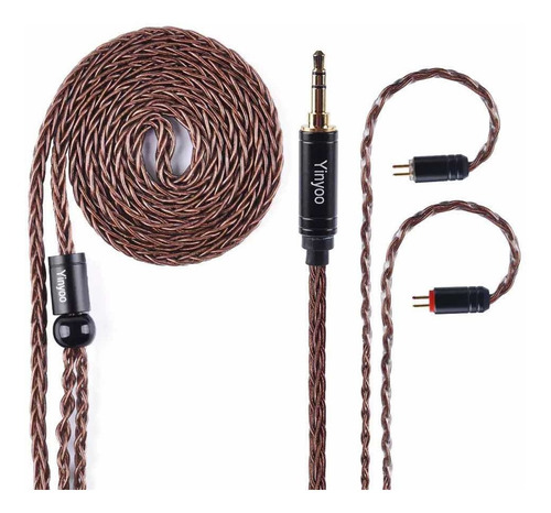 Imagen 1 de 5 de Cable De 8 Núcleos Plateado Yinyoo 3.5mm-2pin