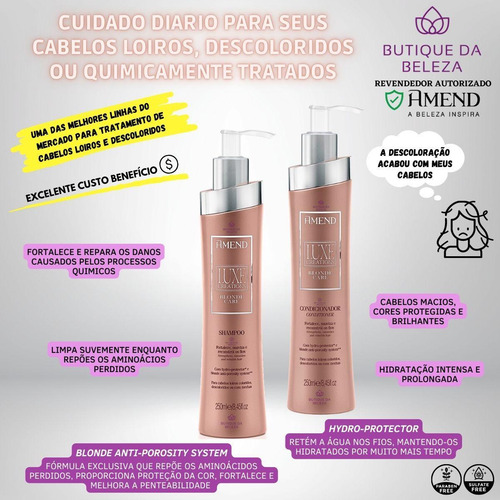 Amend Shampoo + Cond Luxe Creations Blonde Care Reparação