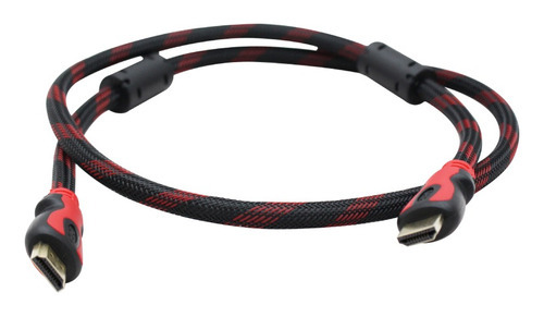 Cable De Video Flex Ghia Hdmi Resolución 4k A 24hz 1.8 Mts Color Rojo y Negro Modelo GCB-020