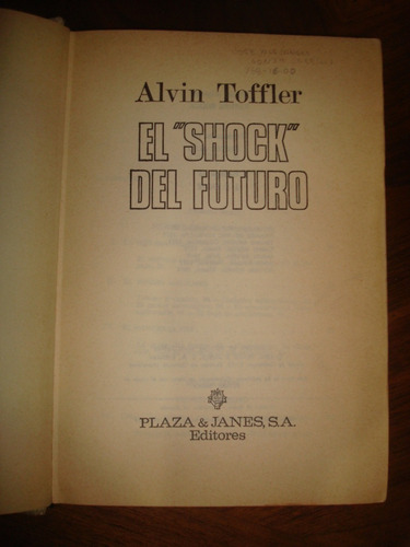 El Shock Del Futuro - Alvin Toffler (c5) (Usado)