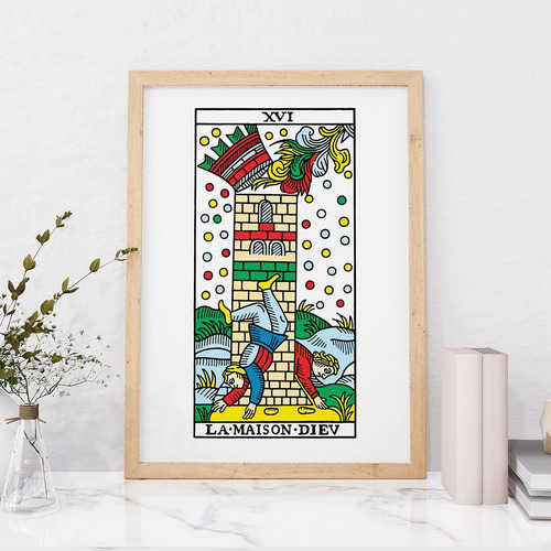 Imagen 8 de 10 de Set De 3 Cuadros Cartas De Tarot Con Marco - A Elección