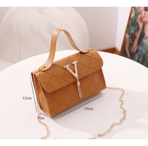 Bolso De Hombro Con Borlas En Forma De V Estampado A Cuadros