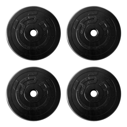 Kit De 4 Discos Para Barra / Mancuernas 9 Kg Cada Uno Pesas Color Negro