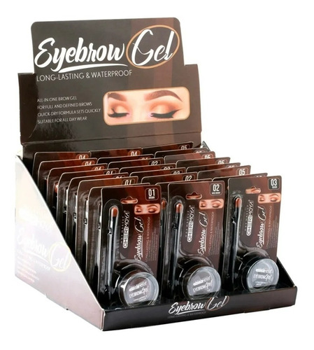 Set 12 Gel Para Cejas 24h & Impermeable Surtidos 