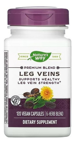 Nature's Way Mezcla Premium Venas Pierna Castaño Indias 120c