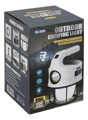 Lámpara De Camping Portátil Recargable Sl-008