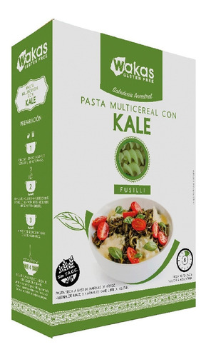 Pasta Multicereal Con Kale Fusilli Wakas Sin Tacc 250 Gr