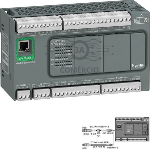 Clp Schneider Tm200ce40t 40e/s 24 Vdc Modbus Ethernet Ascii