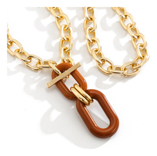 Cjiayujew Collares En Capas De Oro Colgante De Hebilla Retro