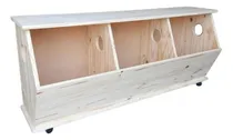 Comprar Juguetero Baul Organizador Madera Pino 140 Ruedas - Pinoshow