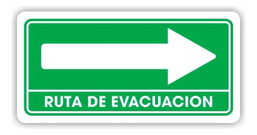 Letrero Señalización Ruta De Evacuación Derecha 35x50