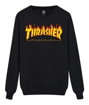 Comprar Buzo Thrasher Crewneck Flame Negro