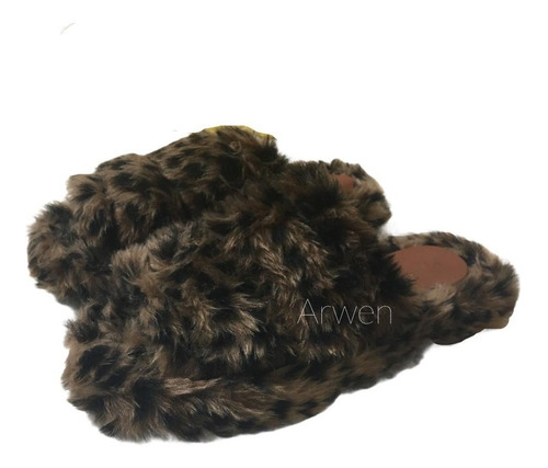 Imagen 2 de 5 de Pantuflas Invierno Mujer De Peluche Pelo Largo - Art.p122