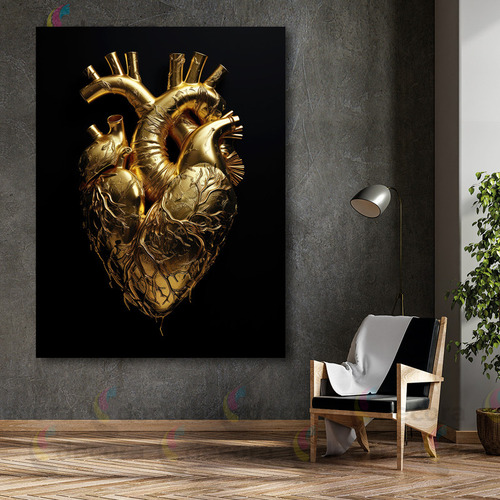 Cuadro Corazon Cardiologia Arte Medicina Canvas 60x90 Cd27