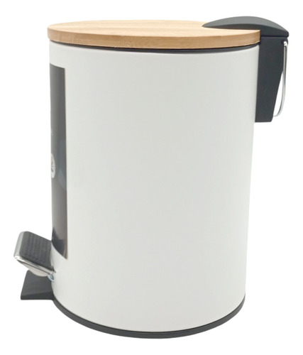 Cesto Tacho Basura Pedal Cierre Soft Acero Inox 3l Suka Hsk Color Blanco