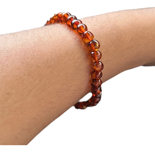 Pulseira De Âmbar Adulto Elástico - Original Com Certificado