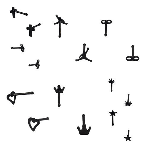Lote De 10 Piercing Para La Nariz Nostril De Figura Y Color