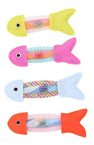 Juguete - 4pcs Pet Cat Fish Shape Toy Colorful Non- Woven So