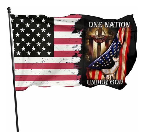 Banderas Patrióticas Americanas De One Nation Under God Jesú