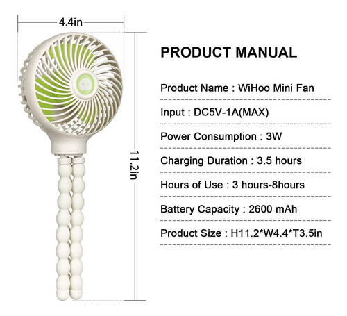 Ventilador Eléctrico Para Coche Autos Blanco Wihoo