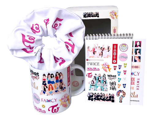 Box Twice -ideal Regalo- Taza+ Scrunchie+ Anotador Kpop