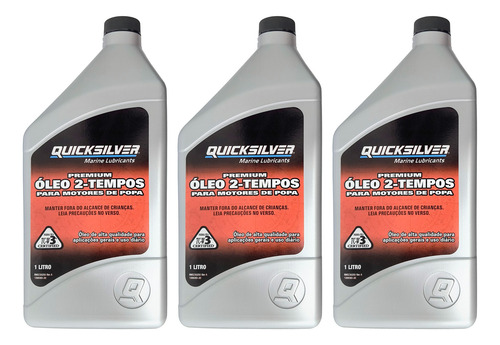 Óleo Tcw3 Quicksilver 2 Tempos Motor De Popa Kit Com 3 Lts