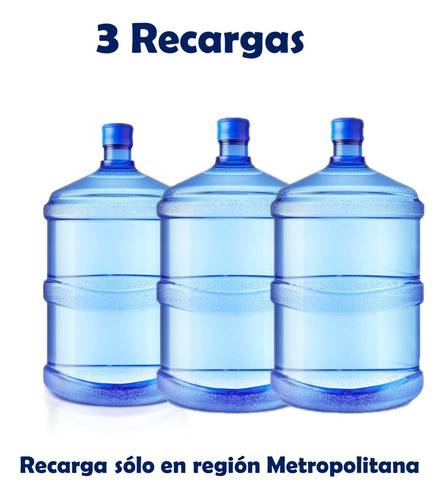 Agua Purificada Retornable, 3 Recargas De 20 Litros