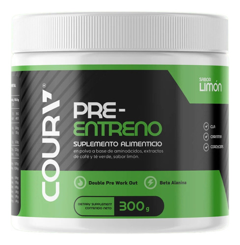 Coura Pre-entreno Beta Alanina 300 G | Sabor Limón & Berries