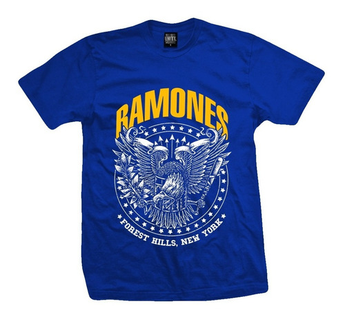 Remera Ramones  Forest Hills Eagle Color Azul 