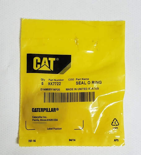 Sello Oring O Ring Inyector Caterpillar Cat 9x-7722 9x7722