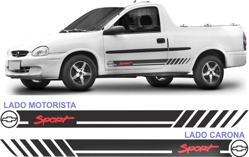 Adesivos  Pick Up Corsa Sport Par Lateral  