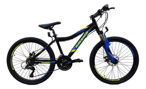 Bicicleta Mountain Bike Raleigh Scout R24 Shimano 21v Color Negro/azul/amarillo