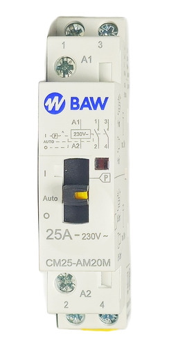 Contactor Baw Modular Bipolar 25amp - 230v Cm25- Uc=24vca