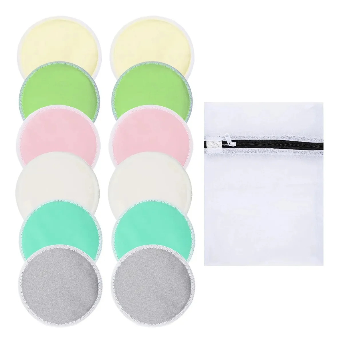 12 Pzs Almohadillas Mamarias Lavables Reutilizables Polícromo
