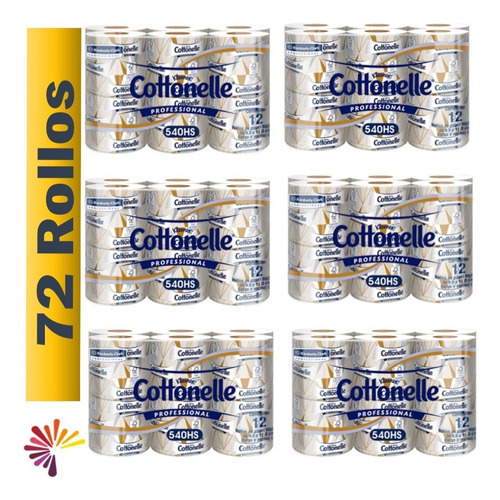 Papel Higienico Kleenex Cottonelle 540 Hojas 72 Rollos