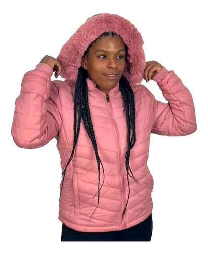 Jaqueta Nylon Feminina Capuz Com Capuz Moda Inverno