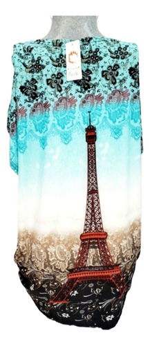 Bluson Salida De Playa Mujer Azul Eiffel. La Segunda Bazar