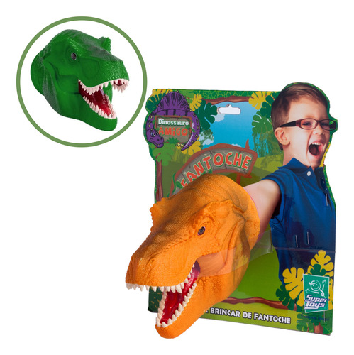 Fantoche De Mão Dino Cabeça Dinossauro Brinquedo Interativo