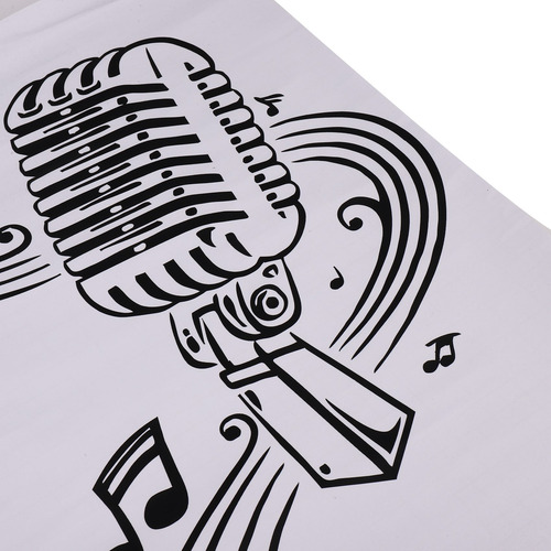 Adhesivo De Pared Con Notas Musicales Para Micrófono, Notas